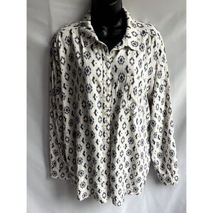 Splendid Bowen Paige Button Up Shirt Size L Long Sleeve Ethnic Coastal Casual
